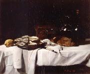 Francois Bonvin, Still life with Lemon and Oysters